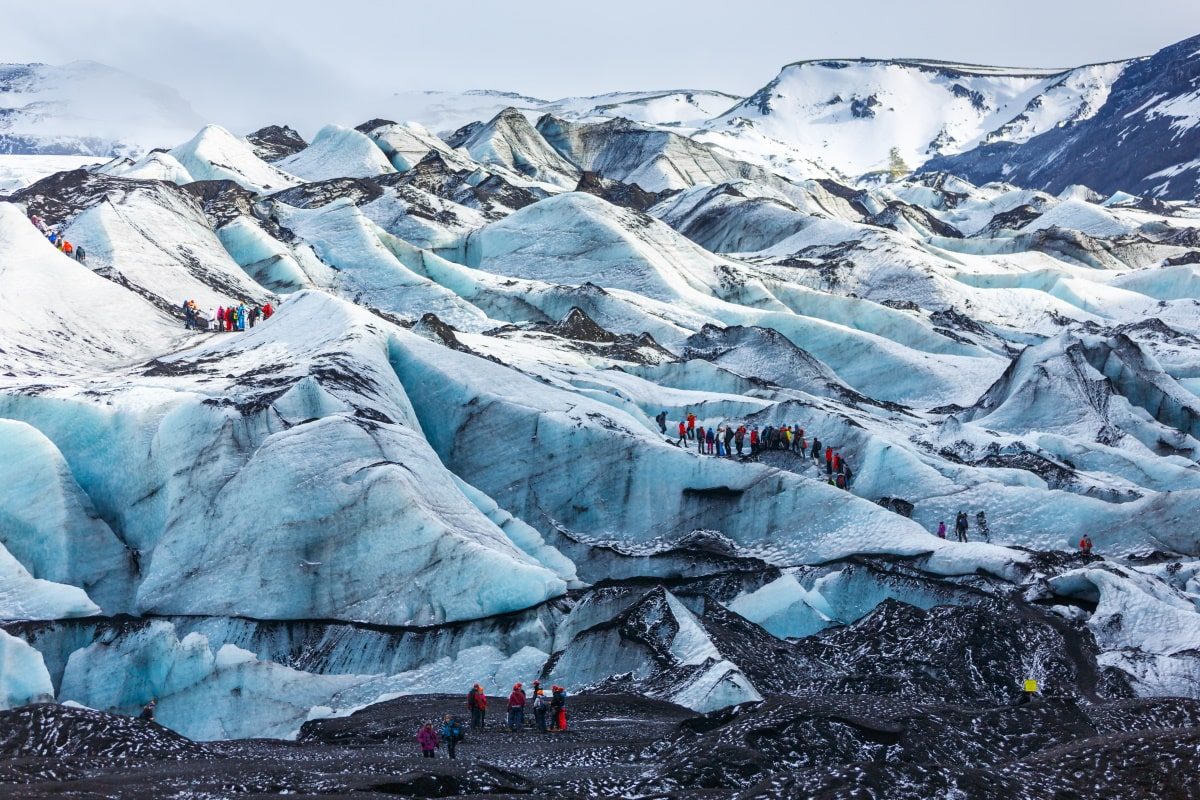 Randonnée vers les grottes de glace du Sólheimajökull