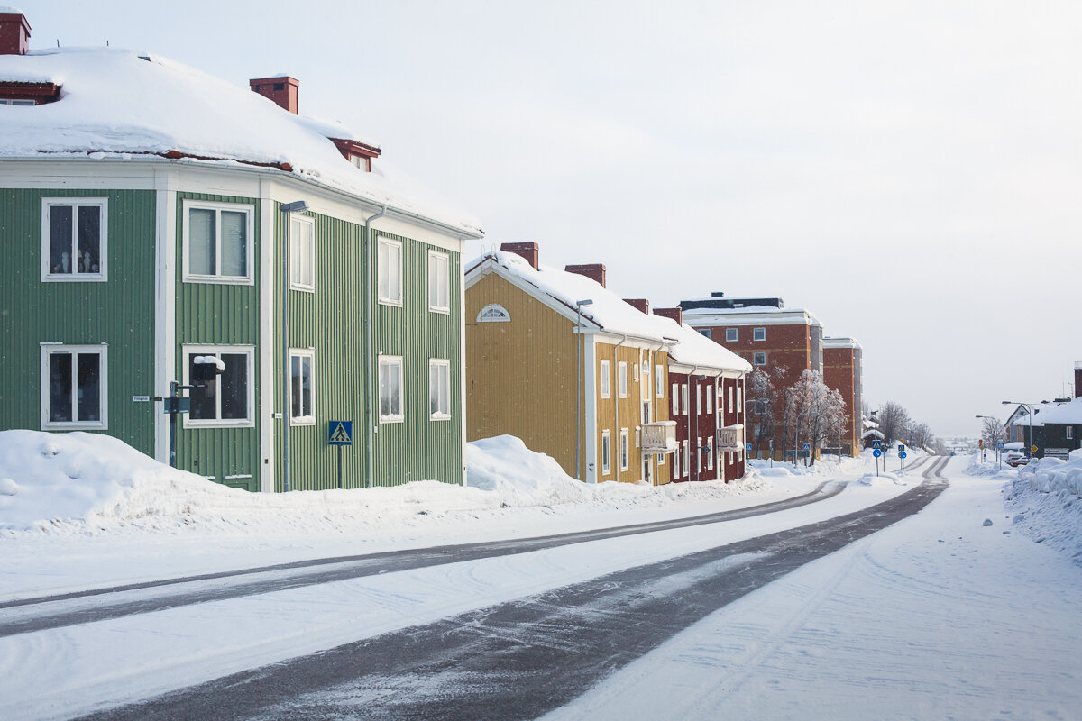 Rue du centre-ville de Kiruna