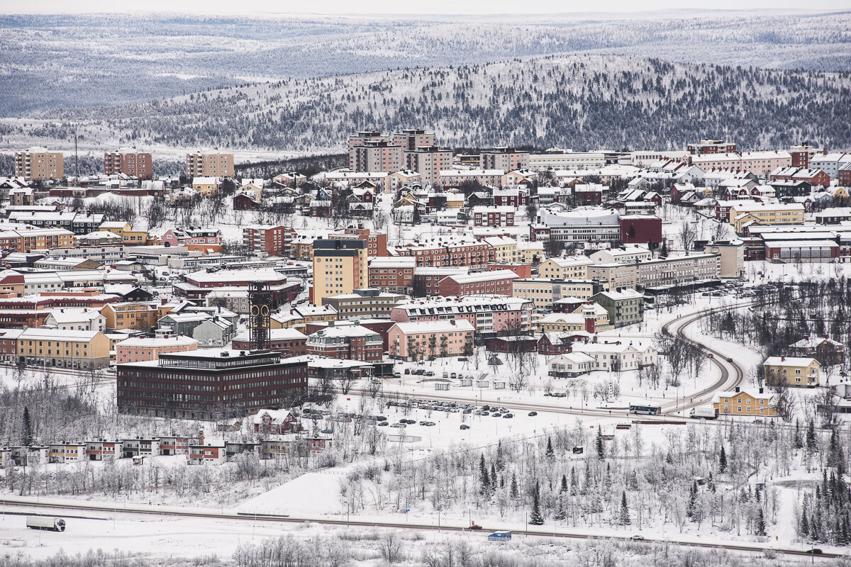 Vue sur Kiruna en hiver