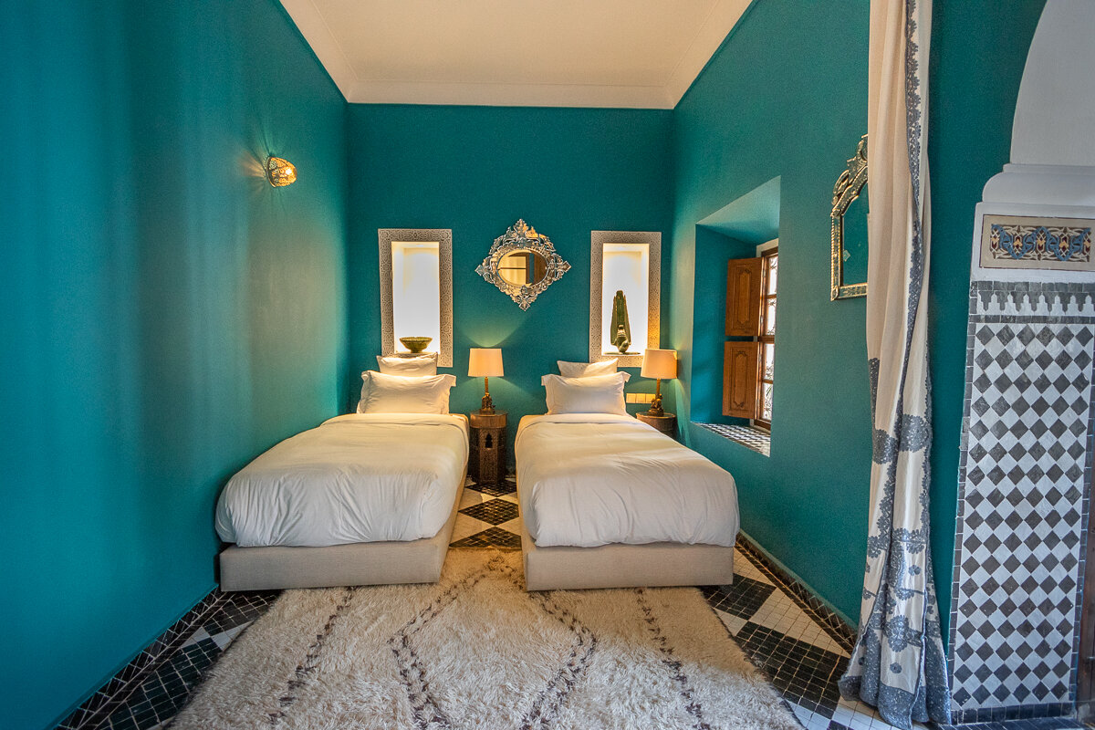 Chambre dans le riad Les Yeux Bleus de Marrakech