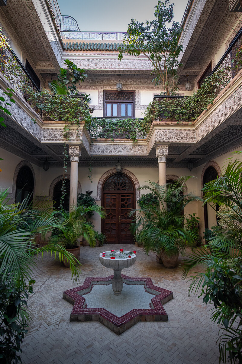 Cour intérieure de la Villa des Orangers à Marrakech