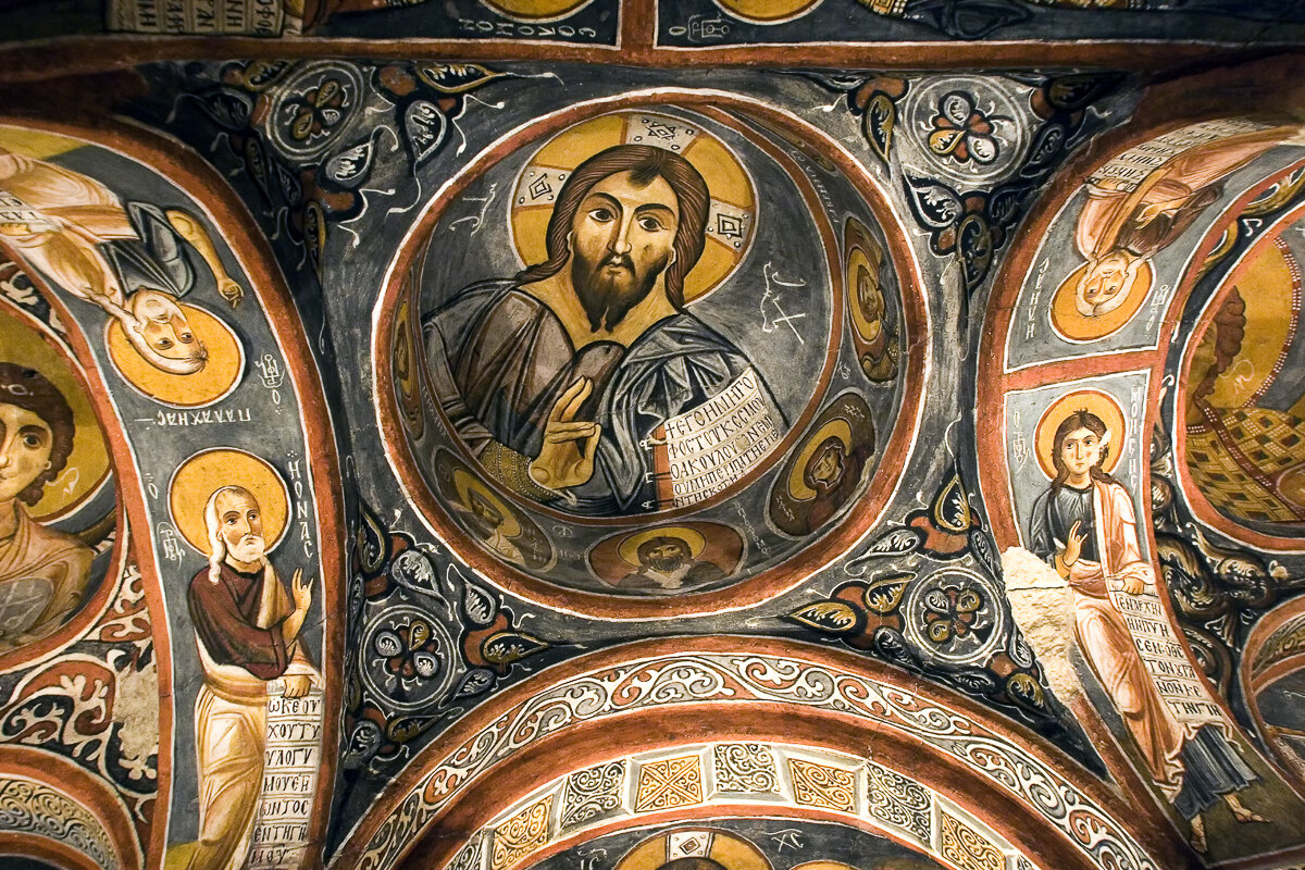 Fresques de l'église sombre en Cappadoce
