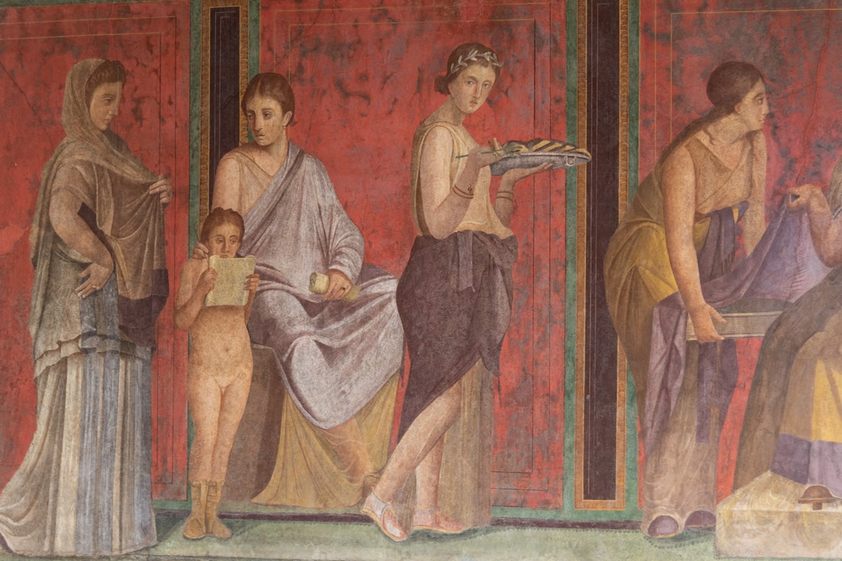 Fresque de la Villa des Mystères à Pompéi