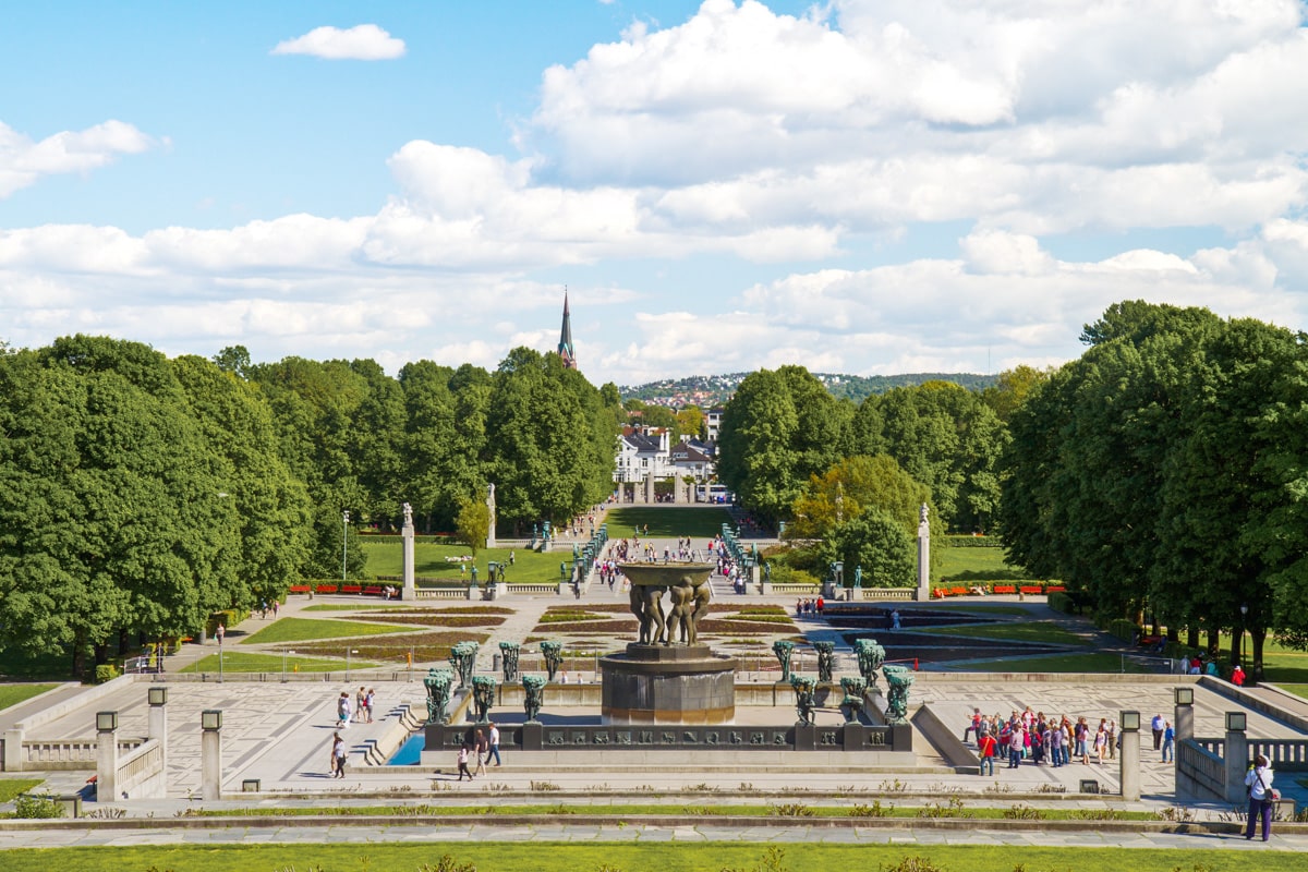 parc frogner à oslo en norvège