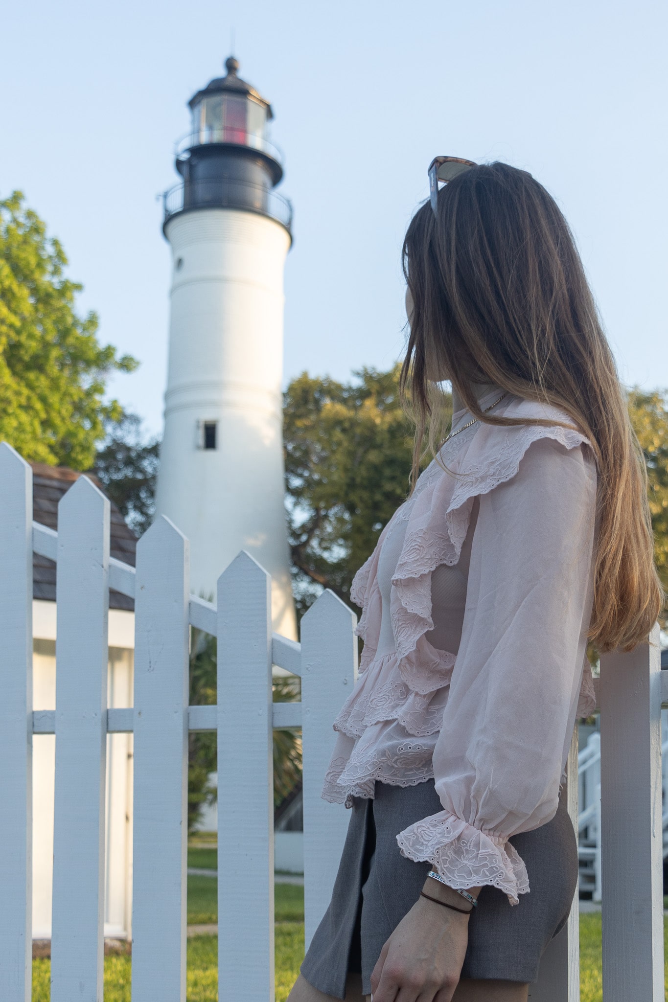 Personne devant le phare de Key West