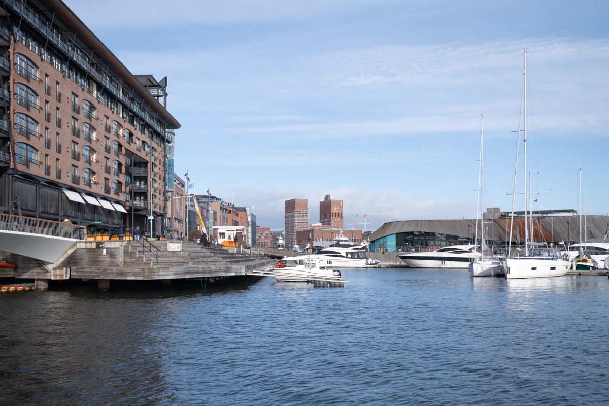 quartier d'aker brygge à oslo en Norvège