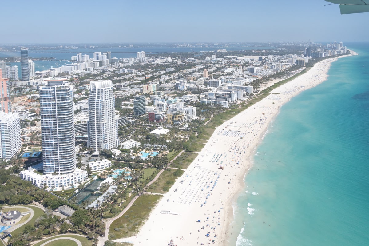 Vue depuis l'hydravion de Miami