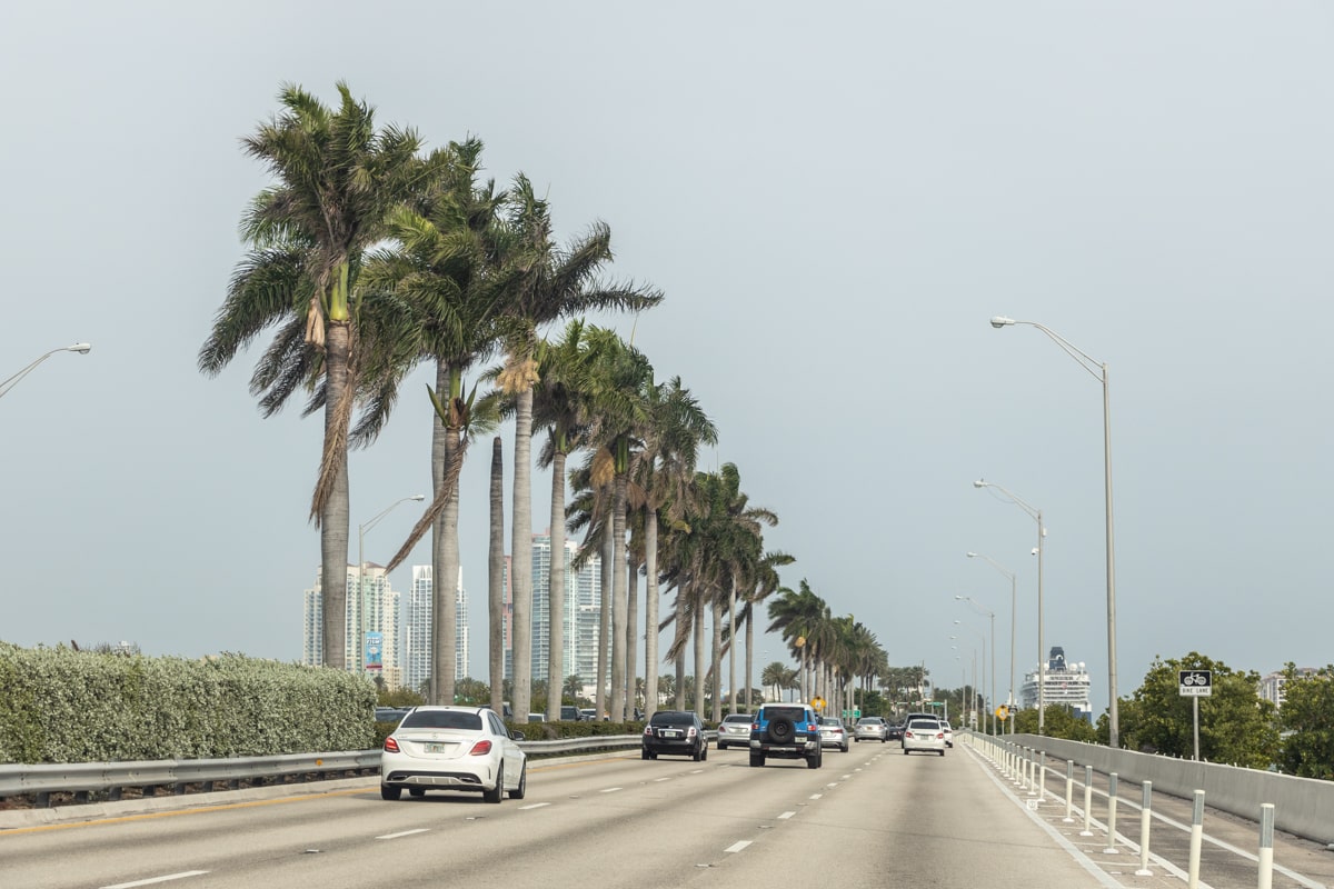 Route d'accès à Miami