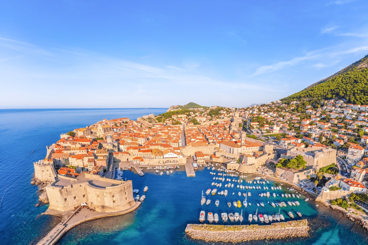 Vue aérienne de Dubrovnik, Croatie