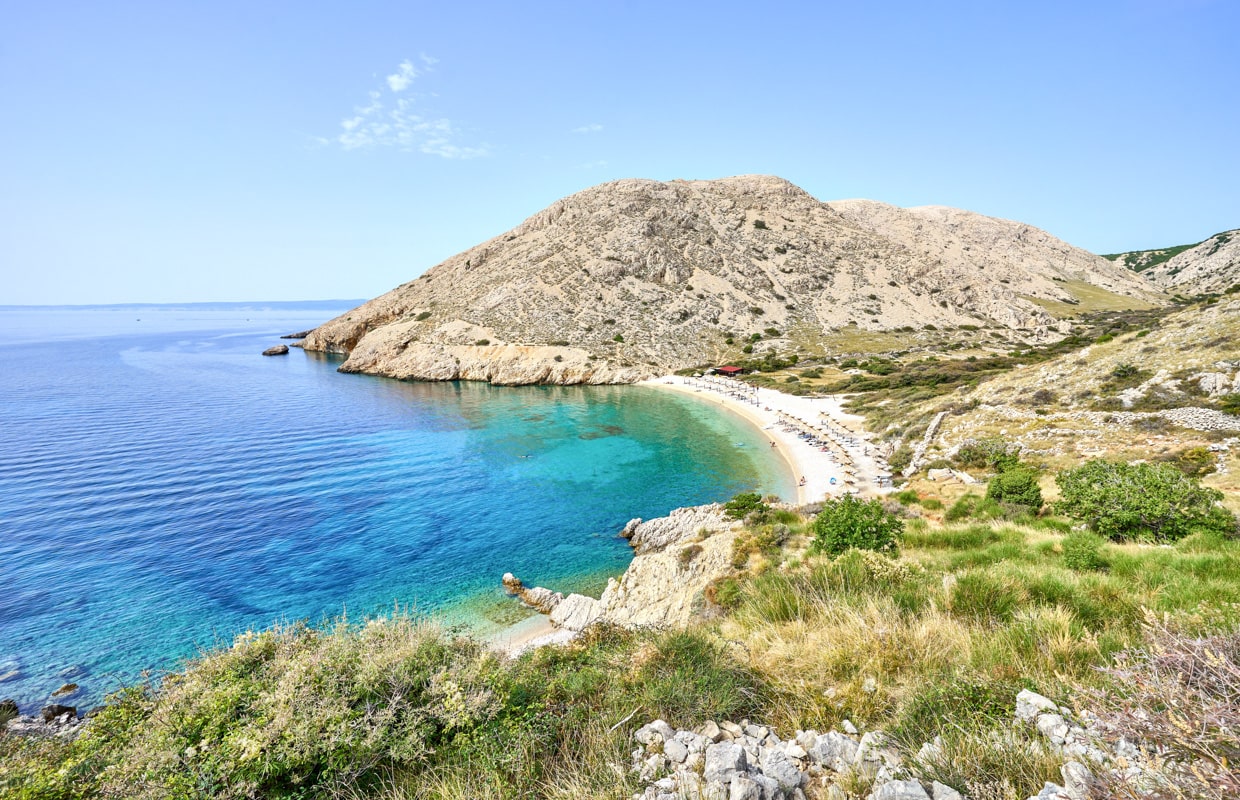 Plage sur l'île de Krk