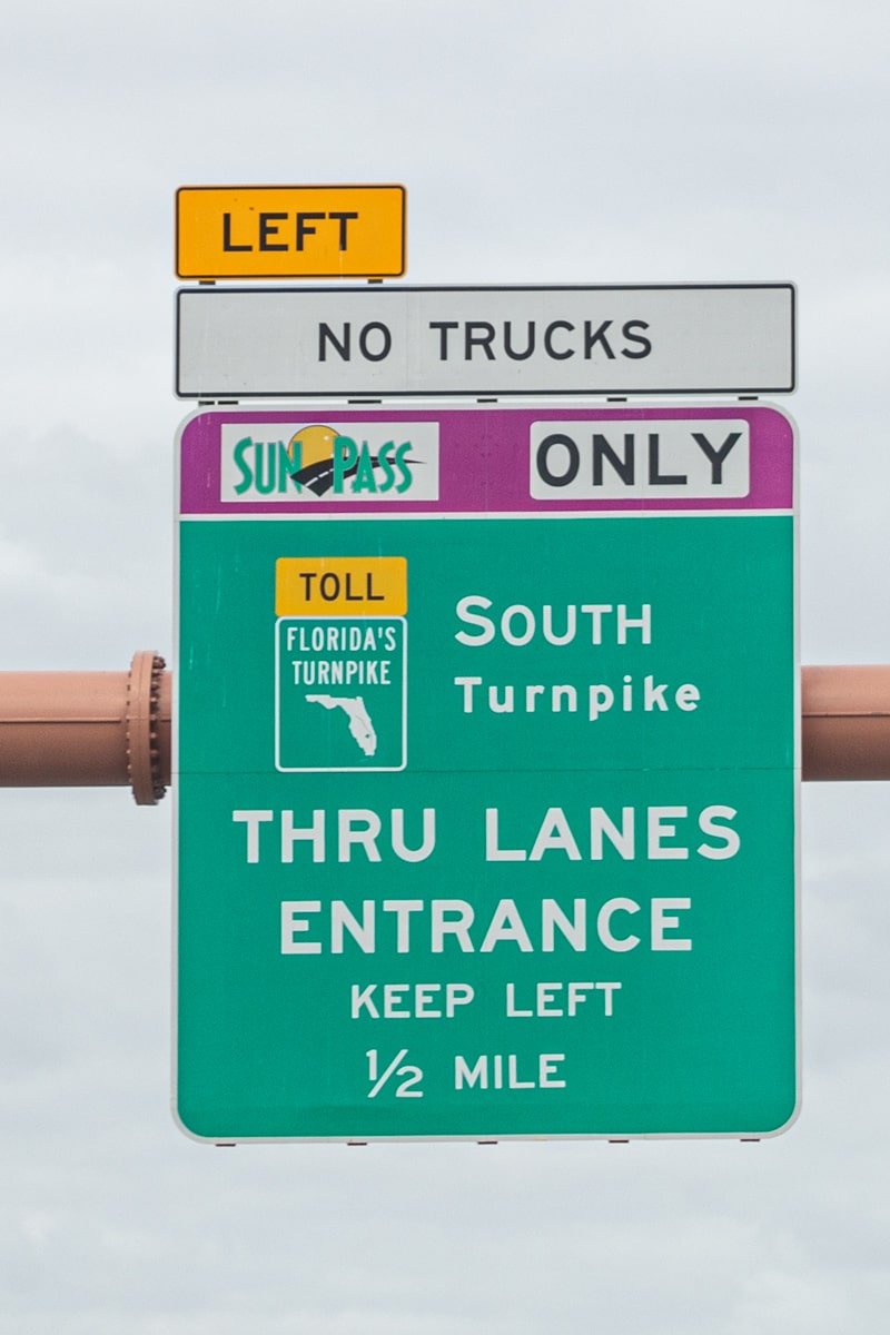 Panneau Sun pass à Miami
