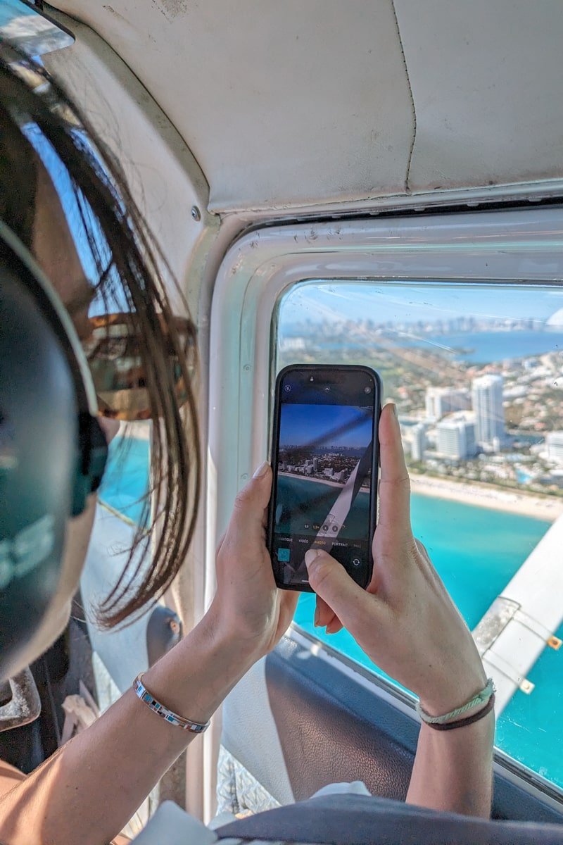 Prise de photo depuis la vitre