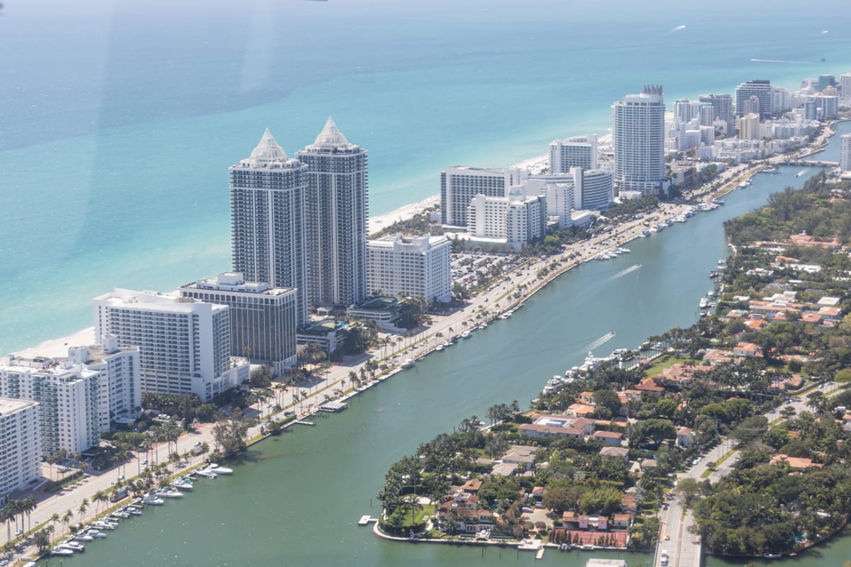 Miami Beach vu depuis un avion