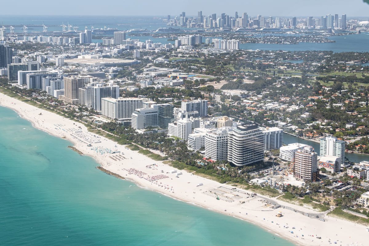 Côte de Miami vue du ciel