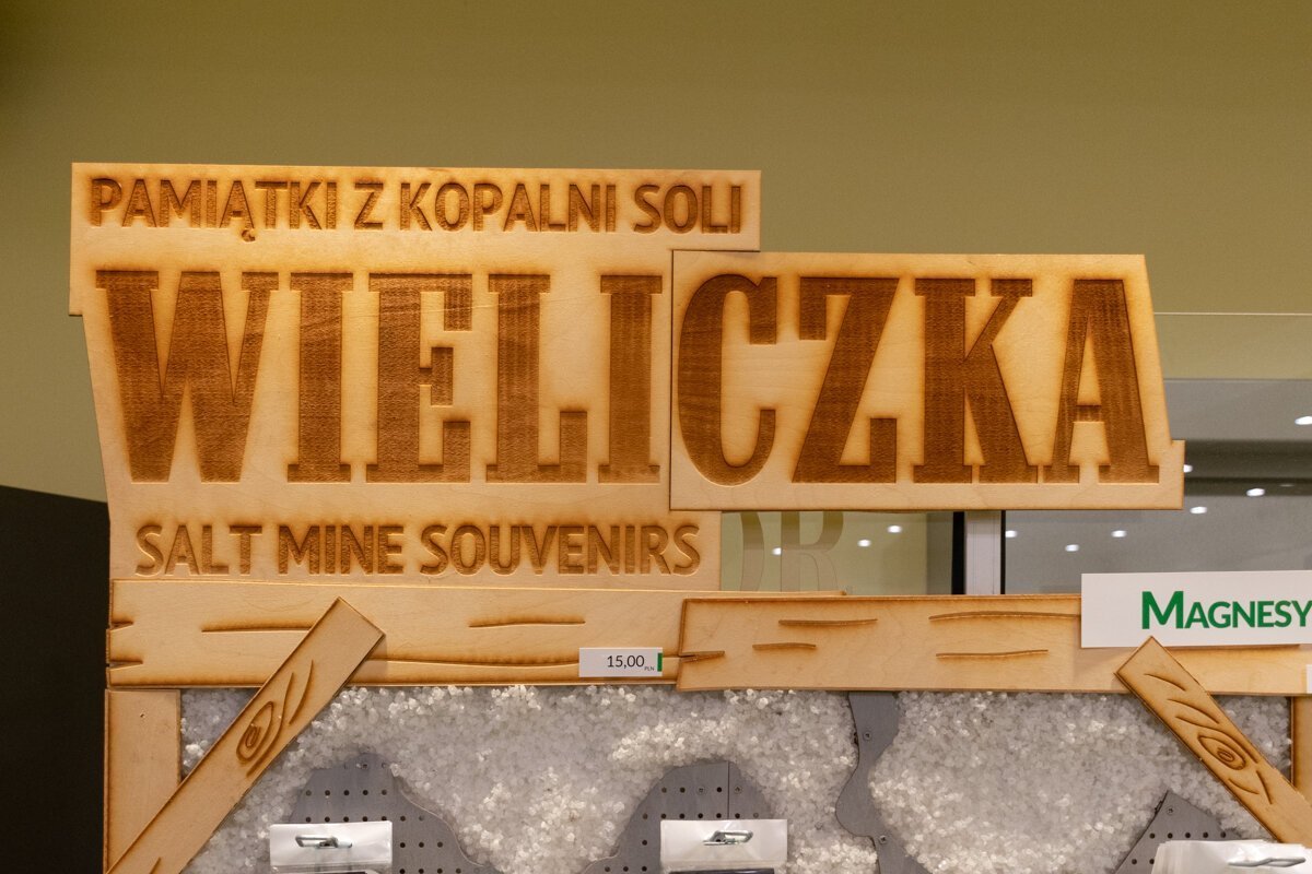 Panneau de la boutique de souvenirs de Wieliczka