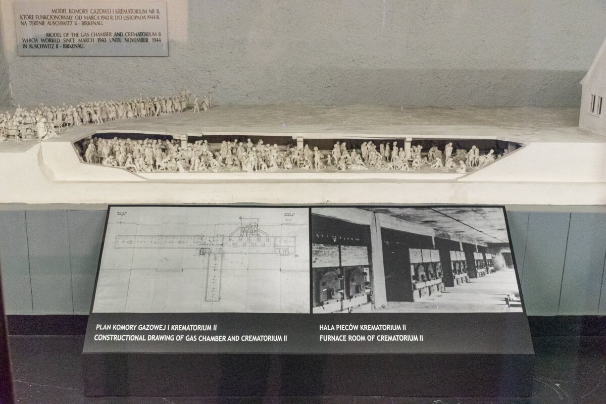 Panneau d'explication à Auschwitz