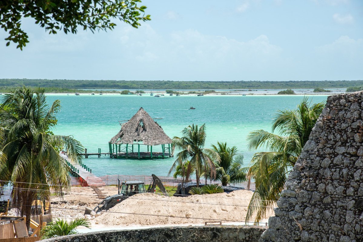 Vue sur la lagune depuis le Fort San Felipe, Bacalar, Mexique